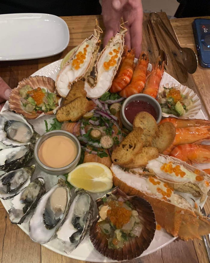 Seafood platter from restaurant in Athens, Greece