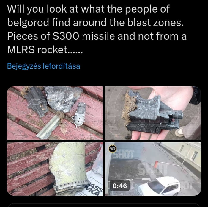 Belgorod civilians found pieces of Russian S300 after the im