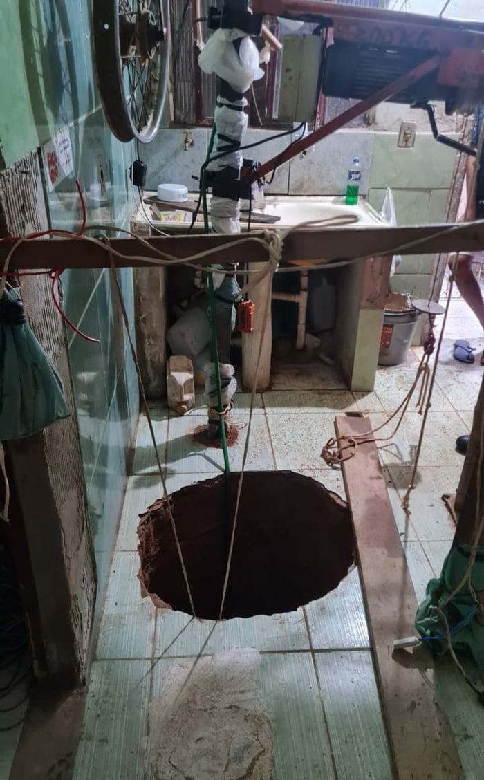 40m deep hole dug by 71 old senior in his kitchen after drea