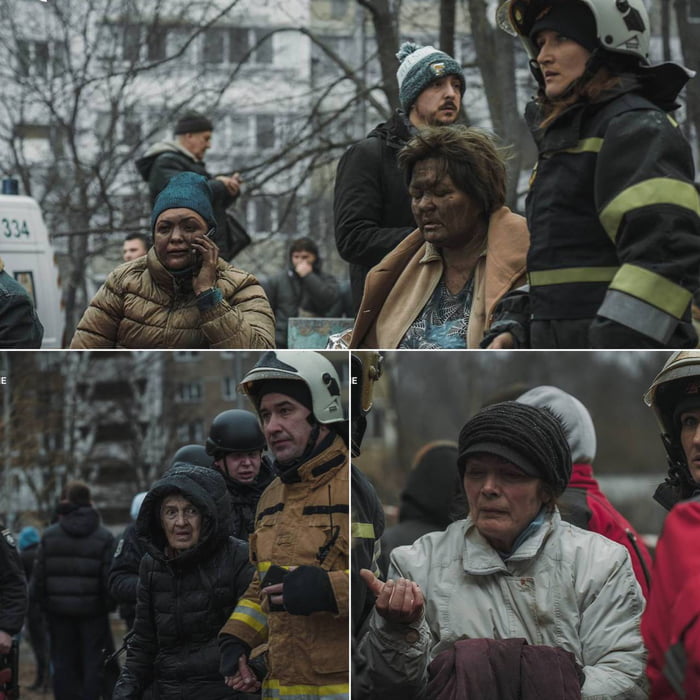 Faces of people in Kyiv this morning. Also, find 1 Zelensky