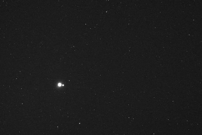 Earth and Moon from Mercury captured by NASA's MESSENGER spa