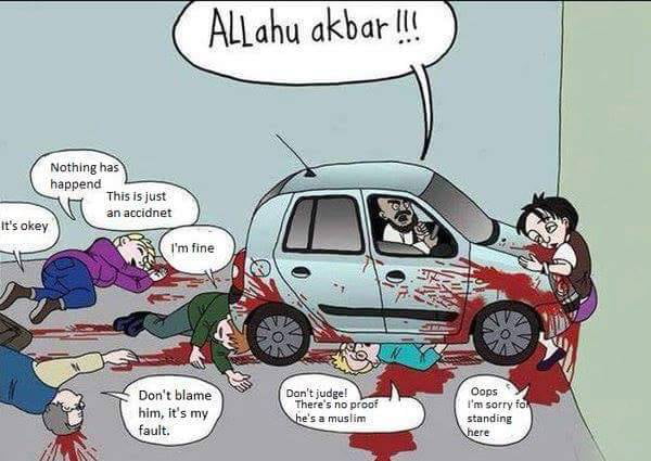 Don't be islamophobic, he's just bad at driving
