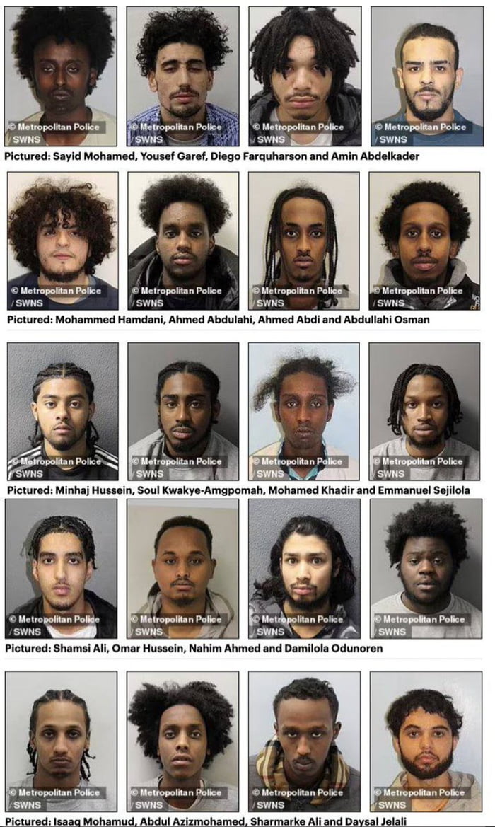 This week’s wanted criminals in London. 20 men are picture