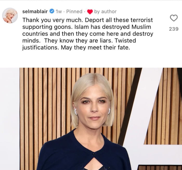 Hollywood actress Selma Blair has been cancelled and deleted