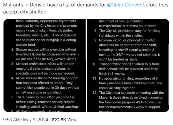 Illegals make demands of Denver Citizens. Denver citizen sho