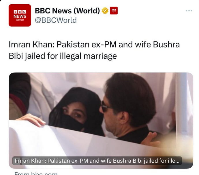 Imran Khan, wife get 7yr jail term for ‘un-Islamic marriag