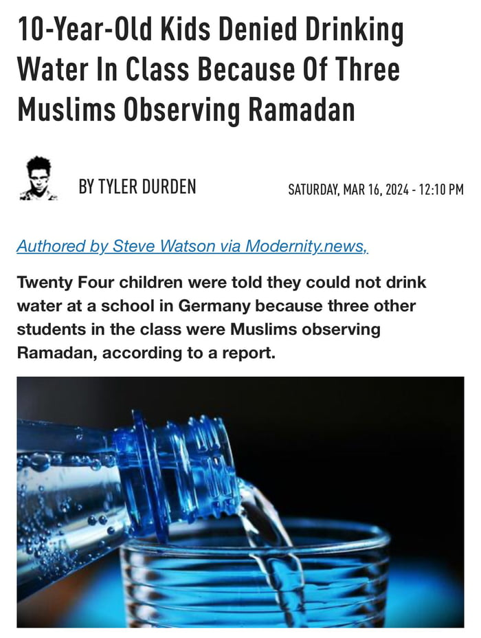 You can't drink water because they feel threatened.