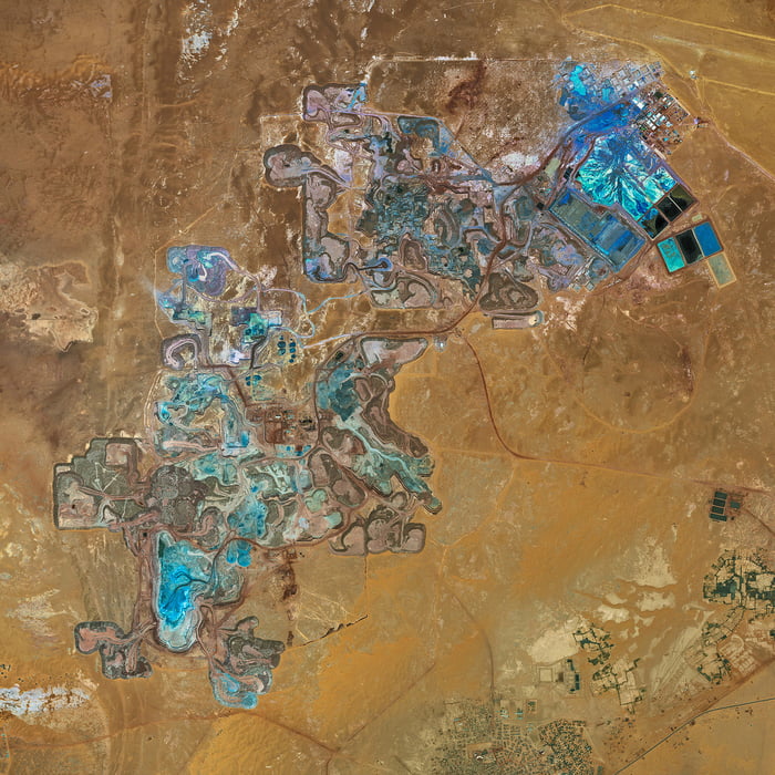This is what a uranium mine looks like from space.