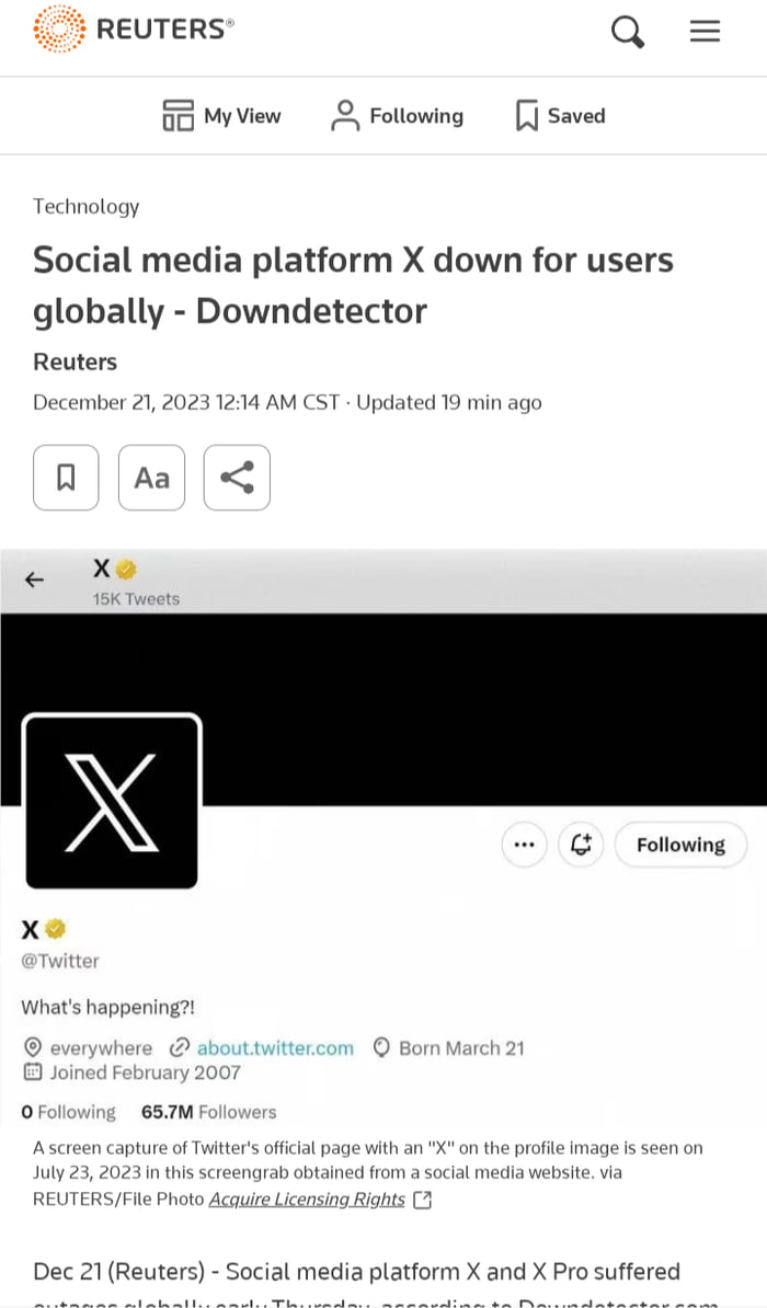 X is down. Anyone know why?