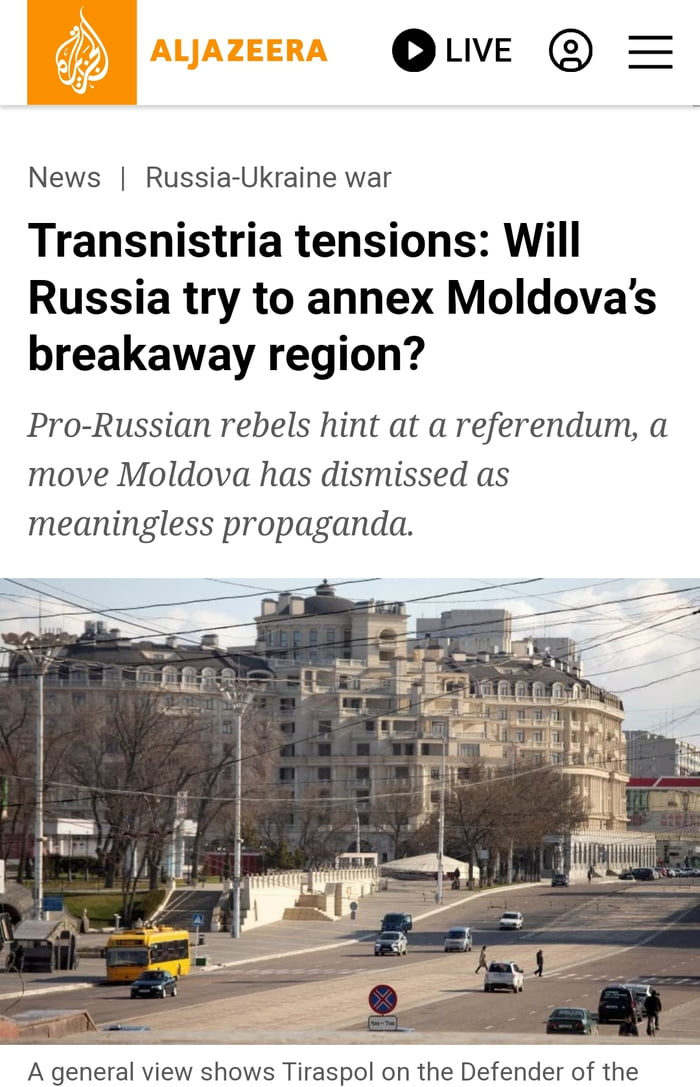 Meat grinder, Part Deux - Trouble in Transnistria. Even Puti