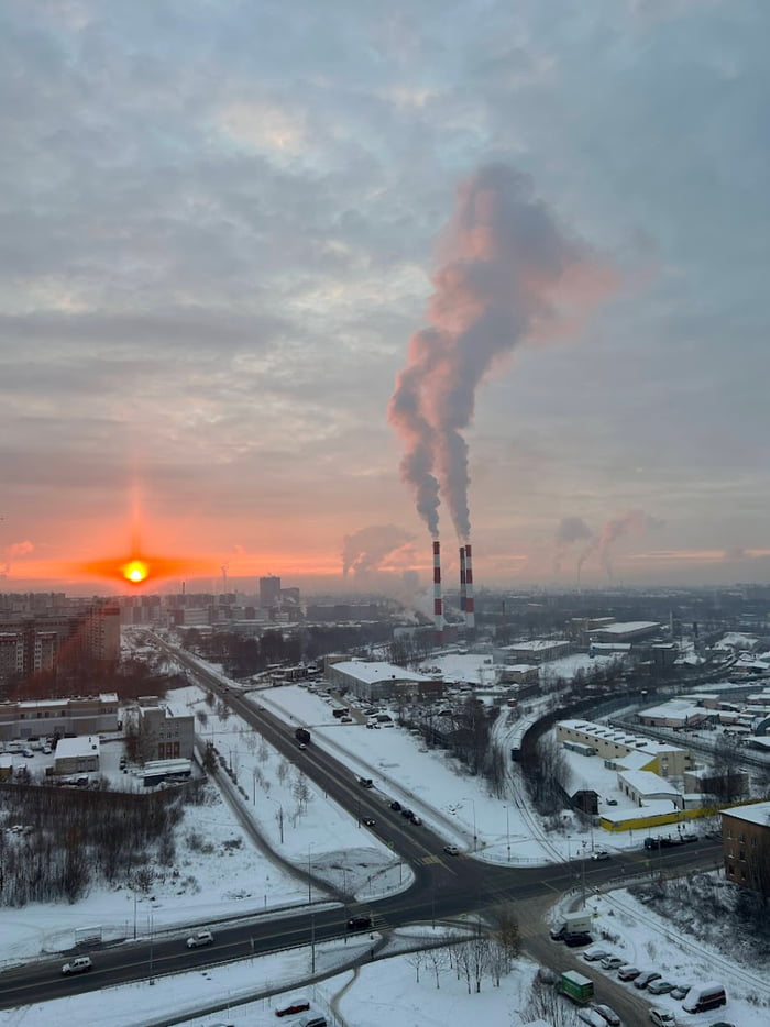 Sunset over Saint-Petersburg
