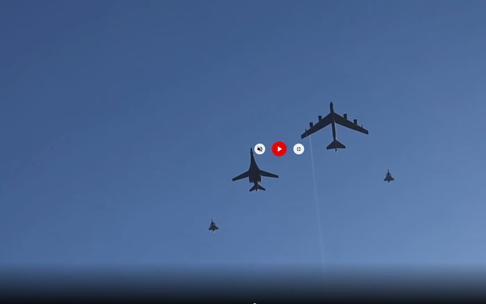 American bombers fly over Sweden. Guarded by Jas Gripen figt