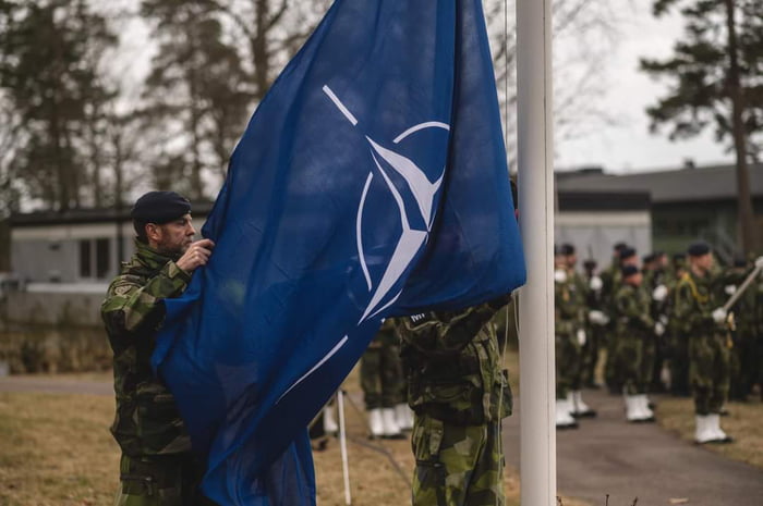 NATO flag raised in Sweden today.. Thanks Putin