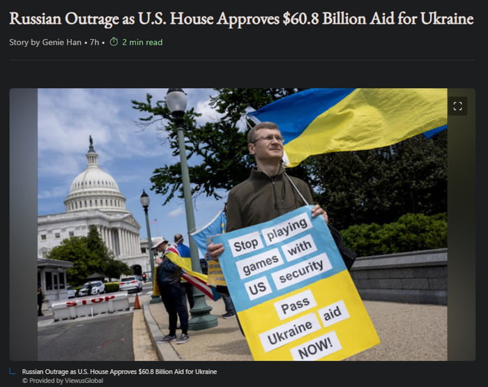 "The handling of the U.S. aid budget for Ukraine is based on