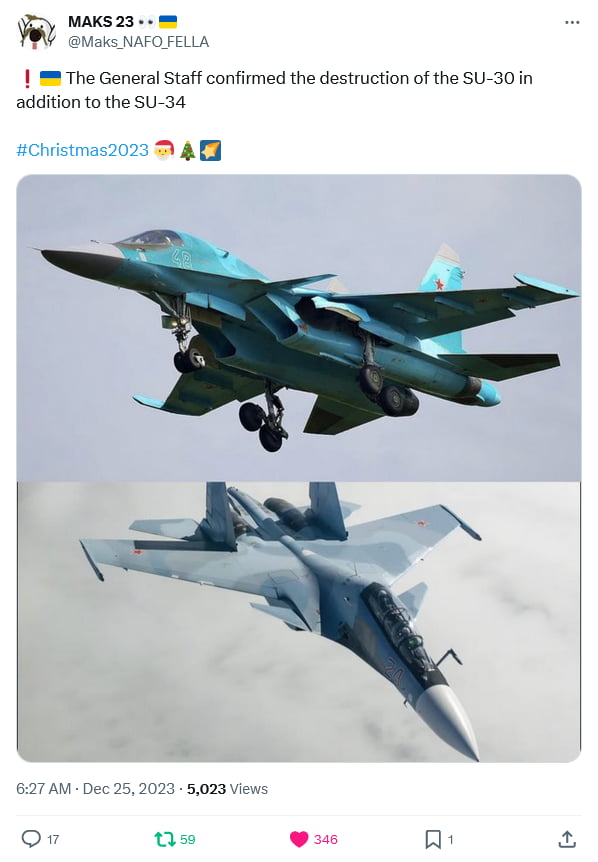 Suchoy-30 is history as well ... 4x SU-34, 1x SU-30 in total