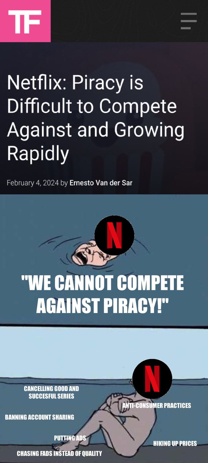 Congratulations to piracy for winning the war on piracy