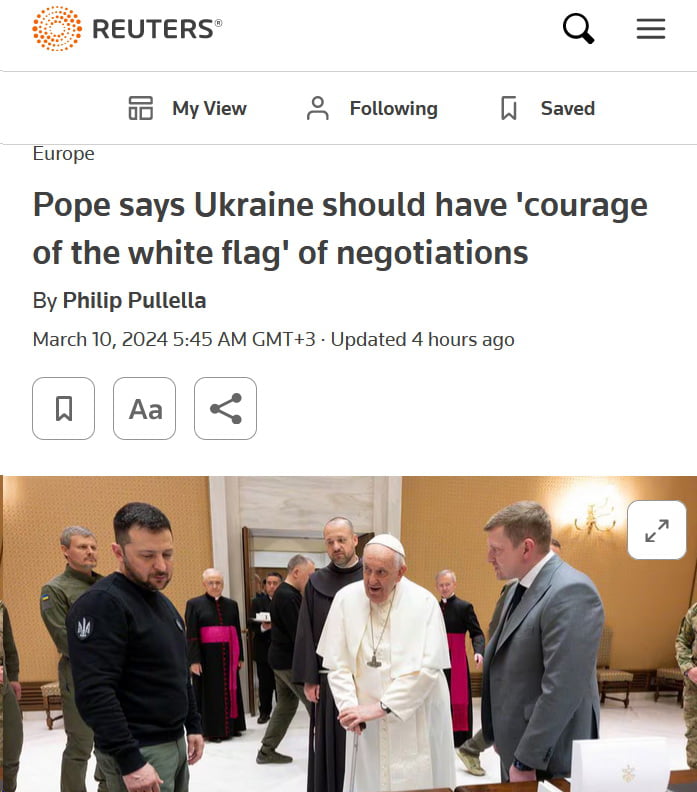 Now all Catholics in the world will stop helping Ukraine.