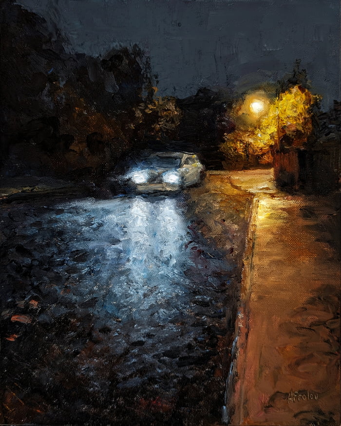 Autumn Night, My oil painting