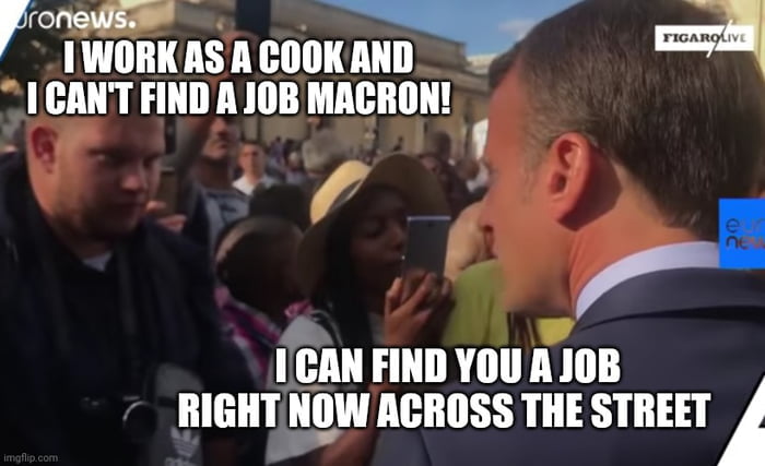 Remember when Macron destroyed a lazy fck, he got his popula Image