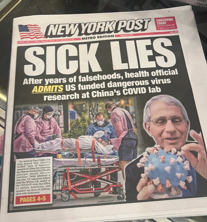 The reason fauci and other institutions lied was because the Image