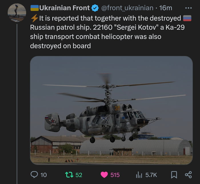 Only russians can loose ship and helicopter at the same time Image