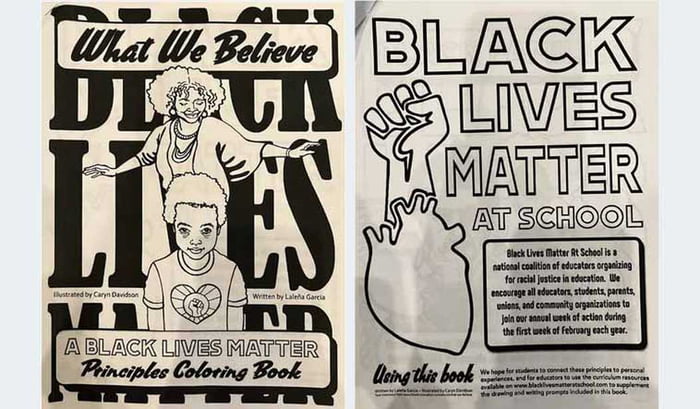 School in Park Slope NY distributes a BLM coloring book. I g Image